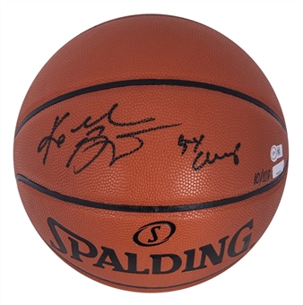Kobe Bryant Signed Spalding Basketball With "5x Champ" Inscription (Panini)